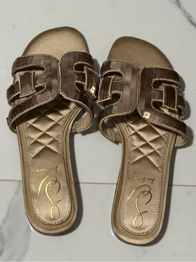 Sam Edelman Metallic Gold Slide Sandals